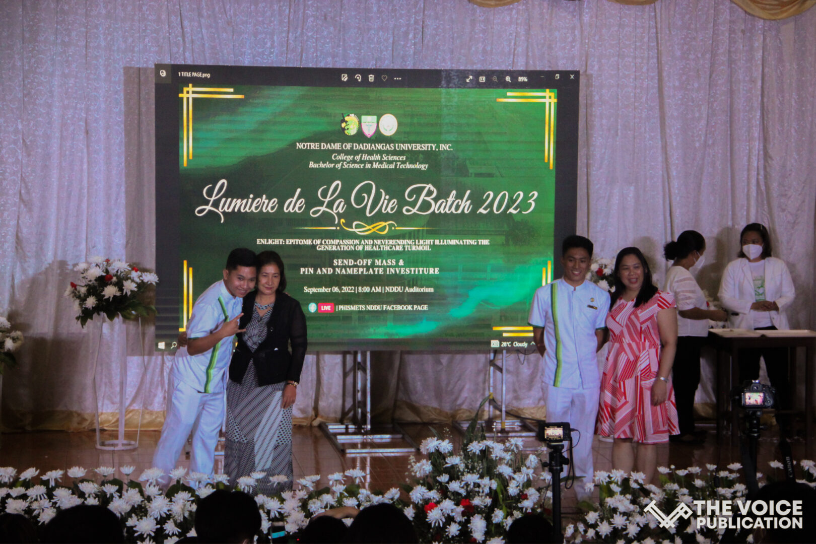 BS Medical Technology send-off mass, pin, nameplate investiture, pushed through